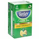 Tetley Green Tea Ginger Mint Lemon Bag 25 Tb