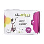 Vivanion All Natural Dioxin Free Herbal Organic Cotton Sanitary Napkins 10Pcs Pack