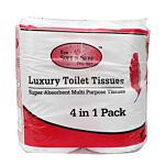 Soft & Silky Luxury Toilet Roll 4In1 - 400 Pulls 1+1 Pack